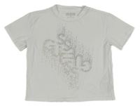 Biele crop tričko s kamienkami Guess