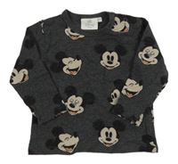 Tmavošedé triko s Mickeym Disney