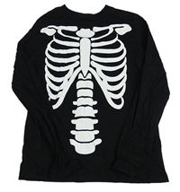 Černé triko s kostrou H&M