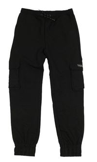 Černé šusťákové cuff cargo kalhoty McKenzie