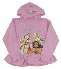 Růžová mikina s princeznami a kapucí Disney