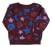 Mahagónovoá mikina s vesmírom Primark