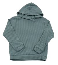 Zelená rebrovaná úpletová mikina s kapucňou Lily & Dan