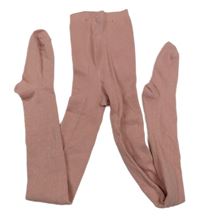 Růžovo-zlaté puntíkaté punčocháče Primark