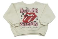 Smotanová mikina s potlačou a nápisy - The Rolling stones Zara