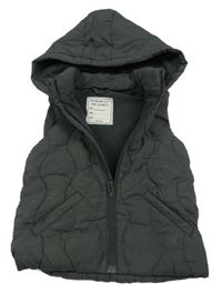 Antracitová šušťáková zateplená vesta s kapucňou Matalan