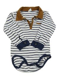 Bielo-tmavomodro-hnedé pruhované body H&M