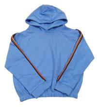 Svetlomodrá crop mikina s pruhmi a kapucňou Tchibo