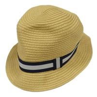 Béžovo-tmavomodro-šedý klobouk s pruhem H&M