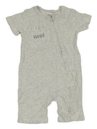 Světlešedý kraťasový overal s nápisem Tu