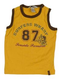 Hořčicovo-hnedé tričko s číslom H&M