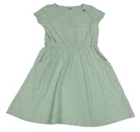 Mintovo-biele bodkovaná é šaty Yigga