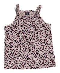 Ružovo-tmavomodrý top s leopardím vzorom Kiki&Koko