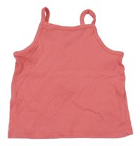 Korálový rebrovaný crop top H&M