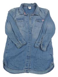 Modré ľahké rifľové prepínaci šaty &Denim