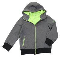 Šedo-černá softshellová bunda s kapucí Yigga