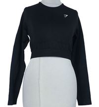 Dámské černé sportovní crop triko Gymshark 