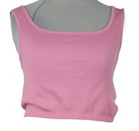 Dámsky ružový rebrovaný elastický crop top Primark