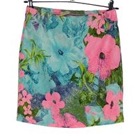 Dámská modro-růžovo-zelená květovaná sukně 