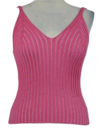 Dámský růžový žebrovaný pletený top Pep&Co