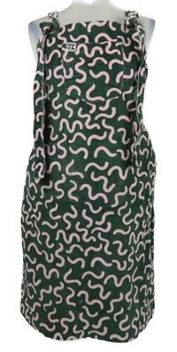 Dámské tmavozeleno-růžové vzorované manšestrové laclové šaty Lucy & Yak 