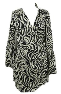 Nové - Dámská černo-smetanová vzorovaná halenková tunika H&M