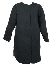 Dámský černý šusťákový prošívaný zateplený kabát M&S