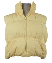 Dámská žlutá šusťáková  zateplená crop vesta H&M