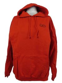 Dámska červená oversized mikina so smajlíkmi a kapucňou