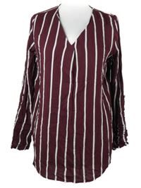 Dámská vínovo-bílá proužkovaná halenka Colloseum 