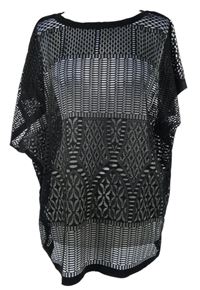 Dámska čierna čipková plážová tunika Atmosphere