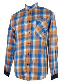 Pánska modro-oranžová kockovaná košeľa Jack&Jones
