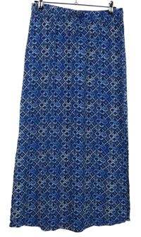 Dámska tmavomodro-modrá vzorovaná dlhá sukňa Up2Fashion