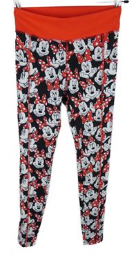 Dámské červeno-černé sportovní legíny s Minnie Disney 