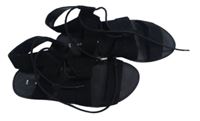 Dámské černé sametové páskové sandály New Look vel. 36