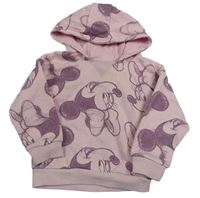 Světlerůžová mikina s Minnie a kapucí Primark