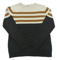 Bielo-čierny sveter s prúžkami zn. H&M