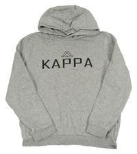 Šedá mikina s logem a kapucí Kappa 