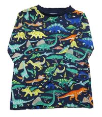 Tmavomodré tričko s dinosaurami Nutmeg