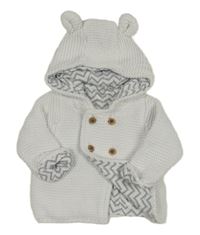 Bílý podšitý propínací svetr s kapucí M&S