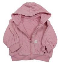 Růžová propínací mikina se smajlíkem a kapucí M&S