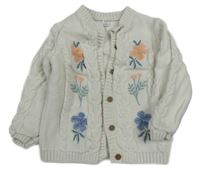 Biely prepínaci sveter s kvietkami M&S