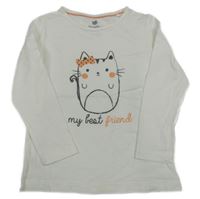 Biele tričko s mačkou Lupilu