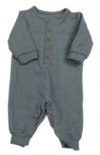 Tmavomodro-bílý pruhovaný overal s knoflíčky George