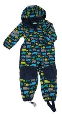 Tmavomodrá softshellová kombinéza se stavebními stroji Topomini