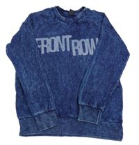 Tmavomodrá melírovaná mikina s nápisom Y.F.K.