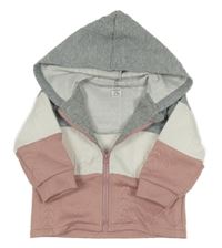 Sivo-bielo-ružová prepínaci mikina s kapucňou Shein