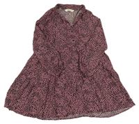 Čierno-ružové kvetinové šaty H&M