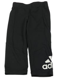 Černé sportovní capri legíny s logem Adidas