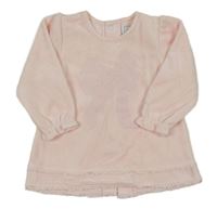 Ružové zamatové šaty s mašlou